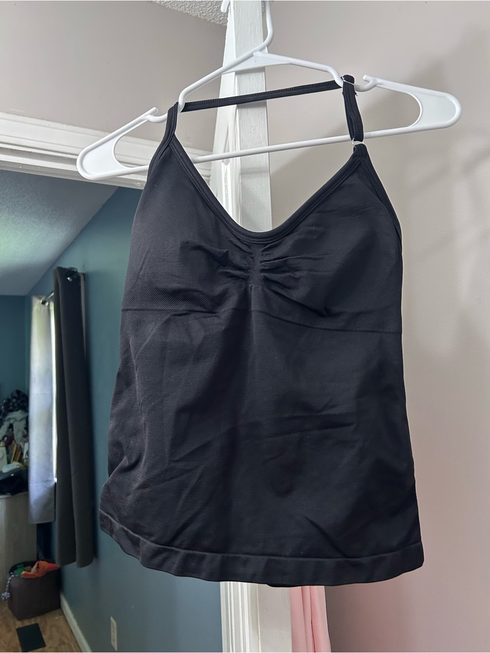Black Women's Halter Top with Built-In Shelf Bra
